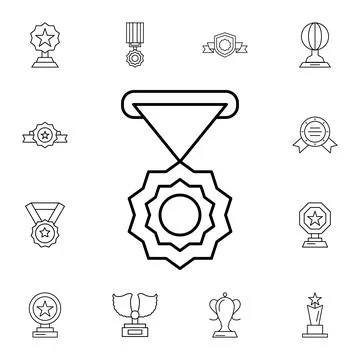 Award, medal flat vector icon in awards pack Stock Illustration