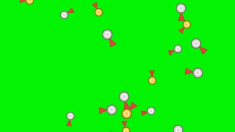 Award medals falling on green screen overlay 4K Видео 337062589