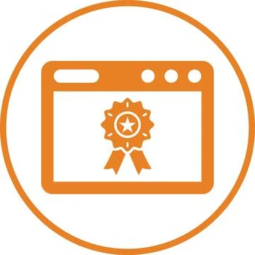 Award, optimization quality icon. Orange version Illustration