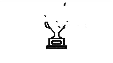 Award pixel cup icon isolated on green background. Winner trophy symbol. Motion Stock Footage 153866903
