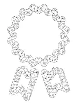 Award Polygonal Frame Vector Mesh Illustration Stock Illustration