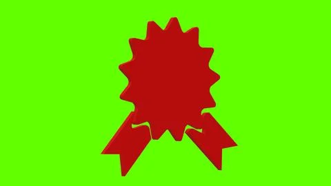 Award red set icon 3d illustration rotation Stock Illustration