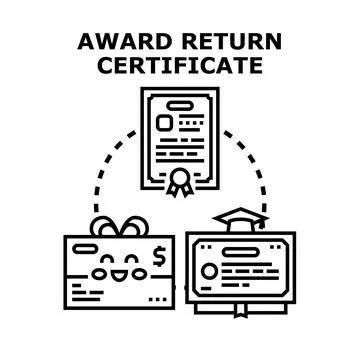 Award return certificate concept with diploma and payment Stock Illustration