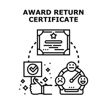 Award return certificate concept vector icon Stock Illustration
