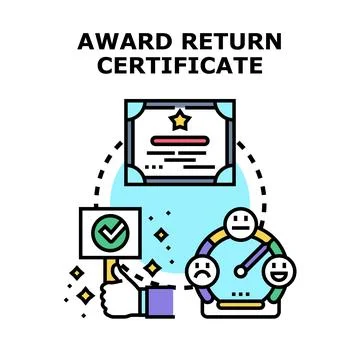 Award return certificate concept vector icon Stock Illustration