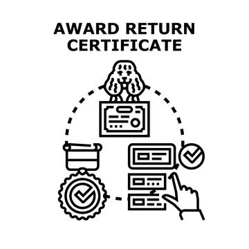 Award return certificate process for successful completion Stock Illustration