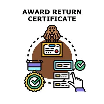 Award return certificate process for successful completion Stock Illustration
