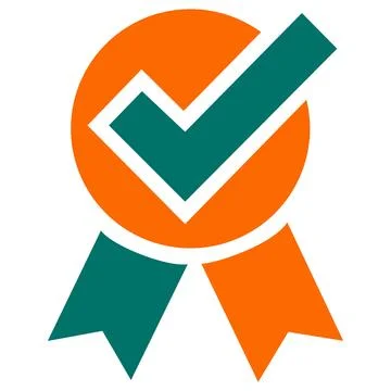 Award ribbon badge with checkmark vector icon イラスト素材
