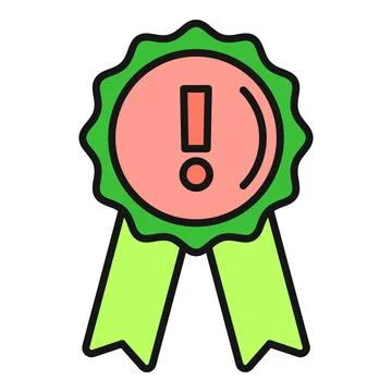 Award ribbon with exclamation mark concept Stock Illustration