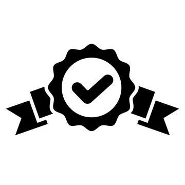 Award rosette icon in flat. certified medal sign Stock Illustration