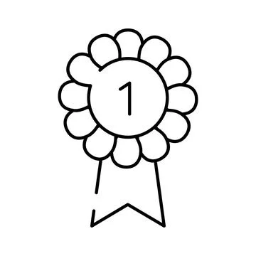 Award rosette icon symbolizing first place achievement Stockillustratie