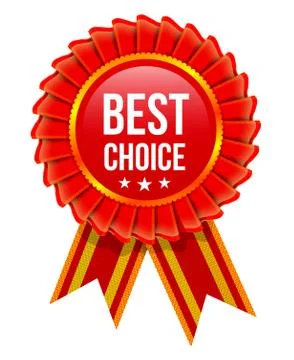 Award rosette with ribbon. Stock Illustration