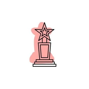 Award, star with color shadow vector icon in awards set Stock Illustration