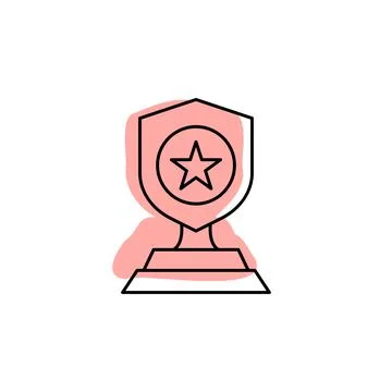 Award, star with color shadow vector icon in awards set Stock Illustration