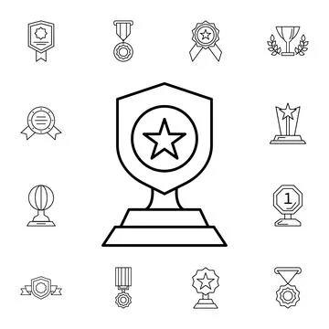 Award, star flat vector icon in awards pack Stock Illustration