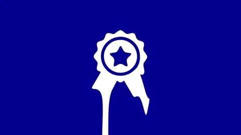 Award With Star Icon On Blue Background Video stock 327761857