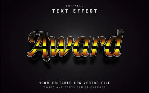 Award text effect editable Stock Illustration
