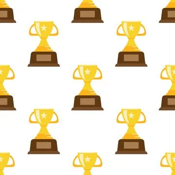 Award trophy statue seamless. Flat and solid color 스톡 일러스트