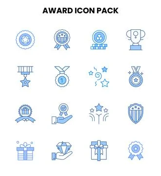 Award Two Colour Icons Pack Illustrazione stock