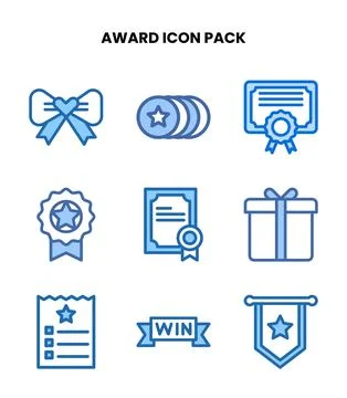Award Two Colour Vector Icons Pack 스톡 일러스트