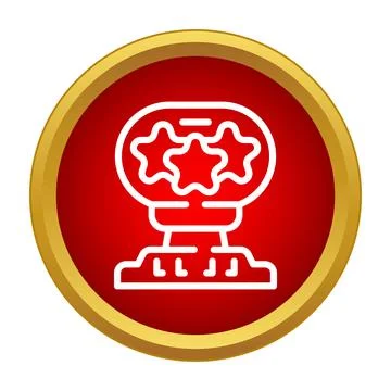 Award winning trophy showing three stars on red background Stock Illustration