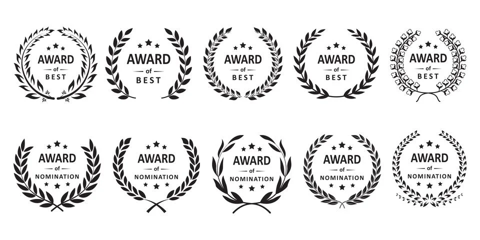Award wreath vector set Stock Illustration