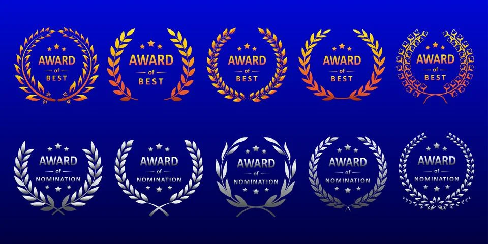 Award wreath vector set Stock Illustration