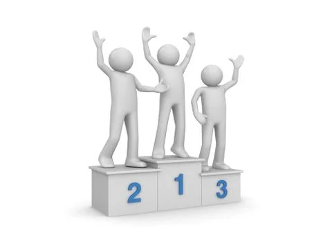 Awarding ceremony (3d isolated characters series) Stock Illustration