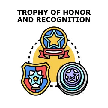 Awarding recognition and honor for achievement success Stock Illustration