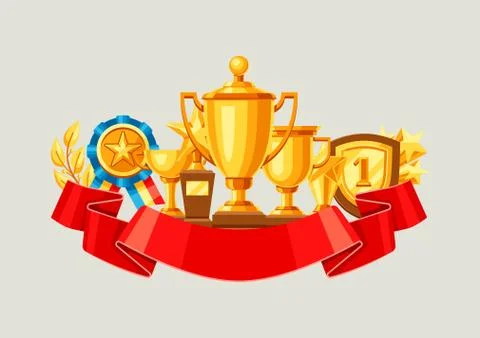 Awards and trophy background. Stock Illustration