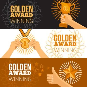 Awards Banners Set Stock Illustration