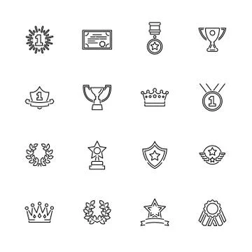 Awards - Flat Vector Icons Stock Illustration
