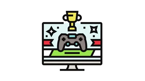Awards game development color icon animation Stock Footage 326105463