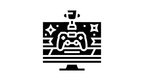 Awards game development glyph icon animation Stock Footage 326152200