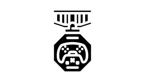Awards game development glyph icon animation Stock Footage 326743016