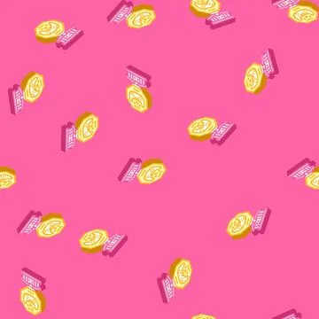 Awards game development isometric icon seamless pattern Stock Illustration