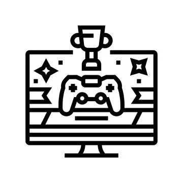 Awards game development line icon vector illustration Stock Illustration