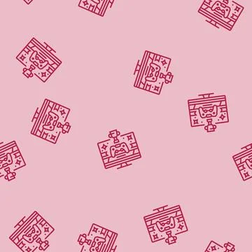 Awards game development line seamless pattern Stock Illustration
