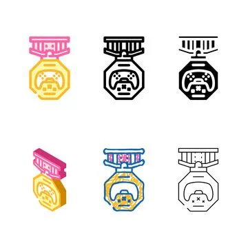 Awards game development mix color icon vector Stockillustratie