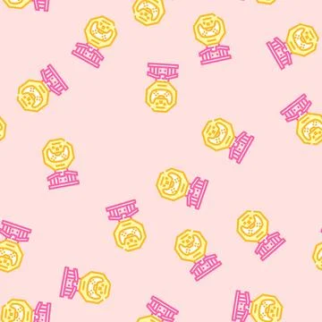 Awards game development vector seamless pattern Stock Illustration