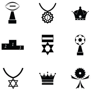 Awards icon set Illustrazione stock