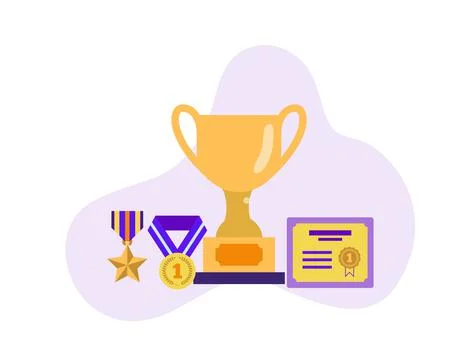 Awards icons flat design Stock Illustration