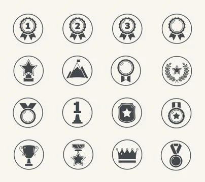 Awards Icons Stock Illustration