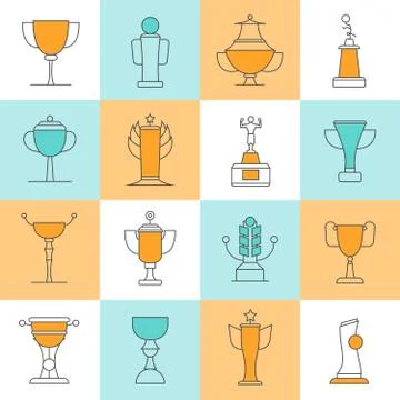 Awards Line Icons Set Stockillustratie