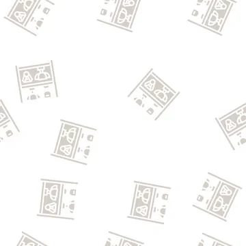 Awards of school competition glyph vector seamless pattern Illustrazione stock