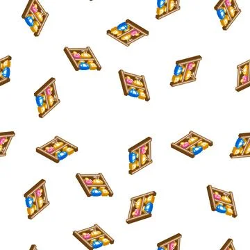 Awards of school competition isometric icon seamless pattern Stock Illustration
