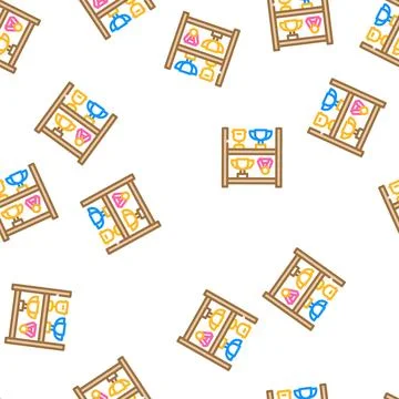 Awards of school competition vector seamless pattern Stock Illustration