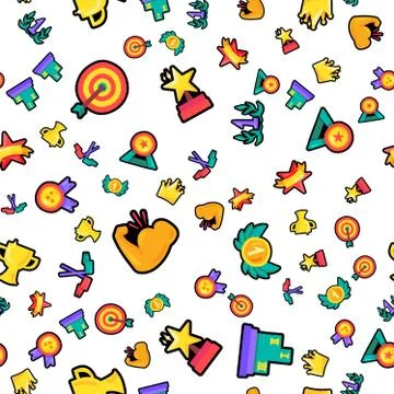 Awards seamless color vector pattern Illustrazione stock