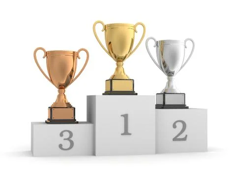 Awards on winner podium Ilustração Stock