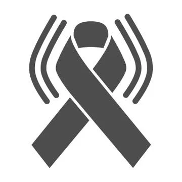 Awareness aids ribbon solid icon, Human rights and tolerance concept, Cancer Stock Illustration